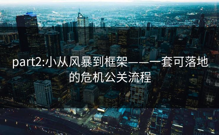 part2:小从风暴到框架——一套可落地的危机公关流程 part2:小从风暴到框架——一套可落地的危机公关流程