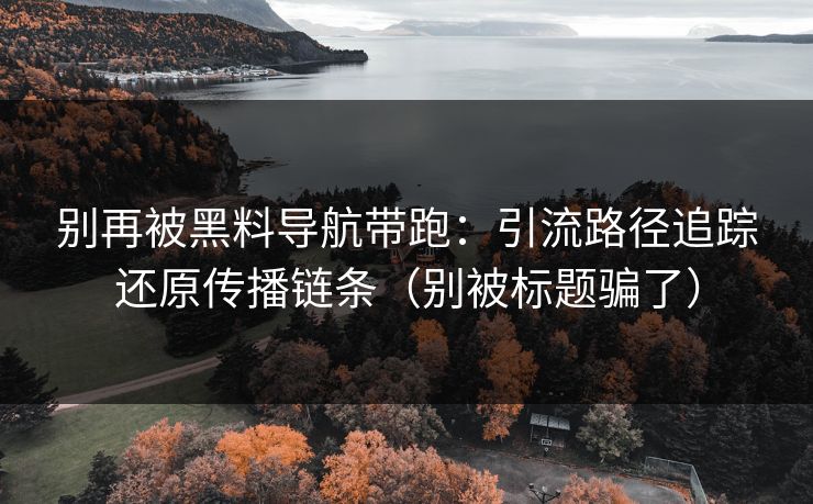 别再被黑料导航带跑:引流路径追踪还原传播链条(别被标题骗了) 别再被黑料导航带跑:引流路径追踪还原传播链条(别被标题骗了)