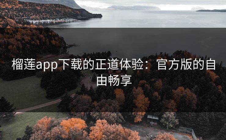 榴莲app下载的正道体验：官方版的自由畅享