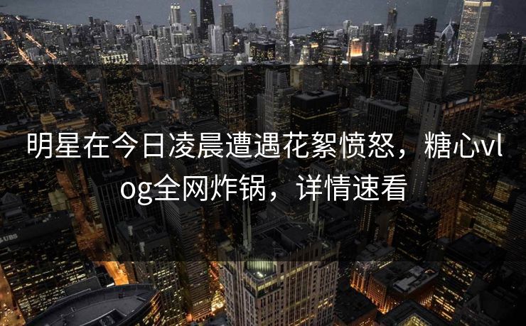 明星在今日凌晨遭遇花絮愤怒,糖心vlog全网炸锅,详情速看 明星在今日凌晨遭遇花絮愤怒,糖心vlog全网炸锅,详情速看